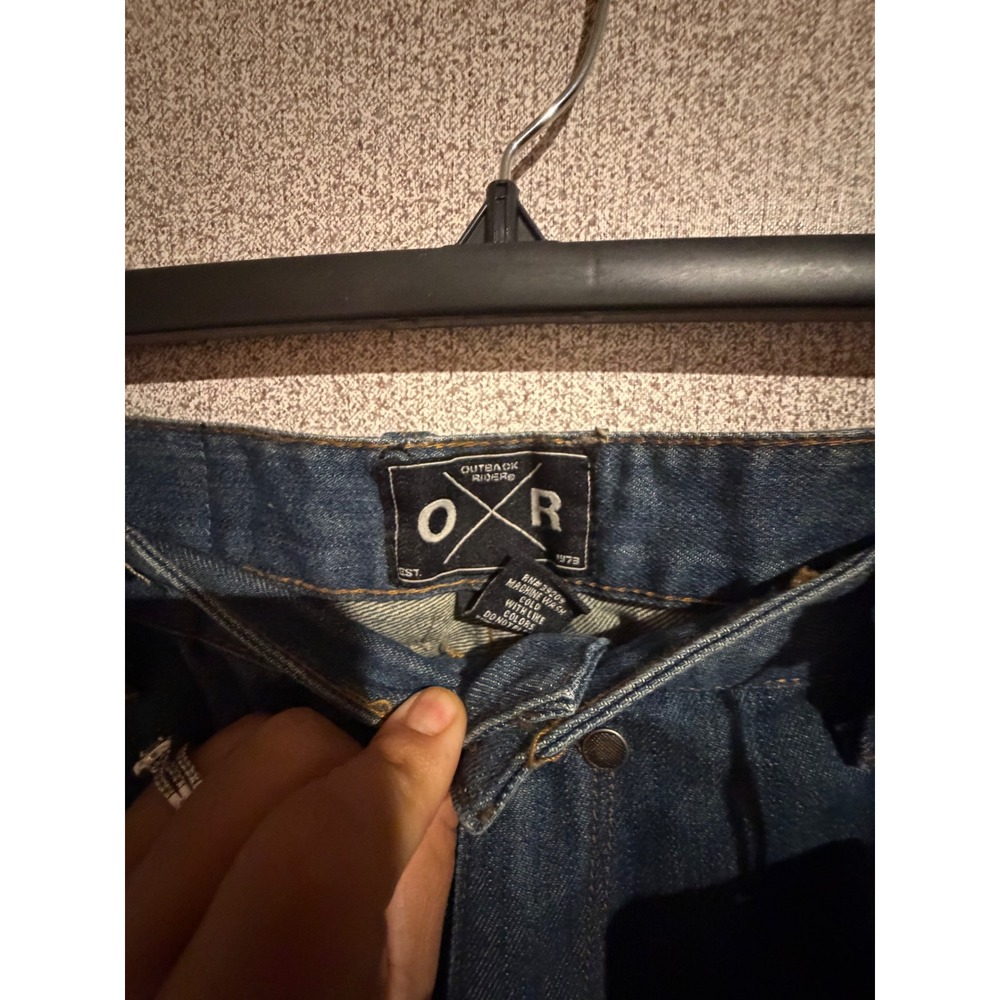 Outback Rider Mens Distressed Ripped Denim Jeans Dark Wash VE8339 36x34 NEW - Picture 8 of 9